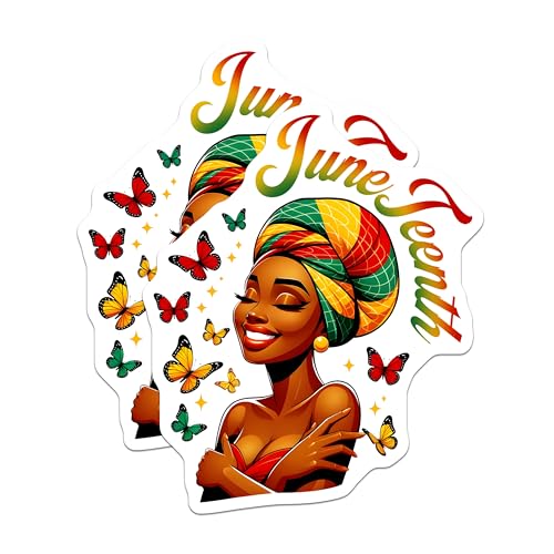 (2 Pack) Juneteenth Magnets - African American Pride - Cultural Celebration - 5" On Longest Side - for Cars, Fridges, Toolboxes - Made in USA - MAG7364