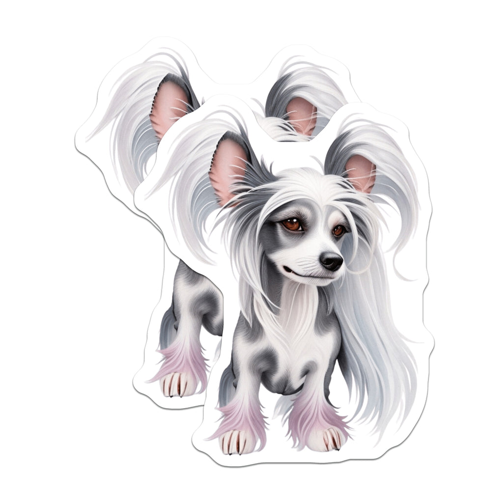 (2 Pack) Chinese Crested Dog Magnets - Whimsical Pet Art - Elegant Dog Lover - Dog Mom Kitchen Decor - 5 Inches On Longest Side - Thick Durable Magnet - Made in USA - MAG38685