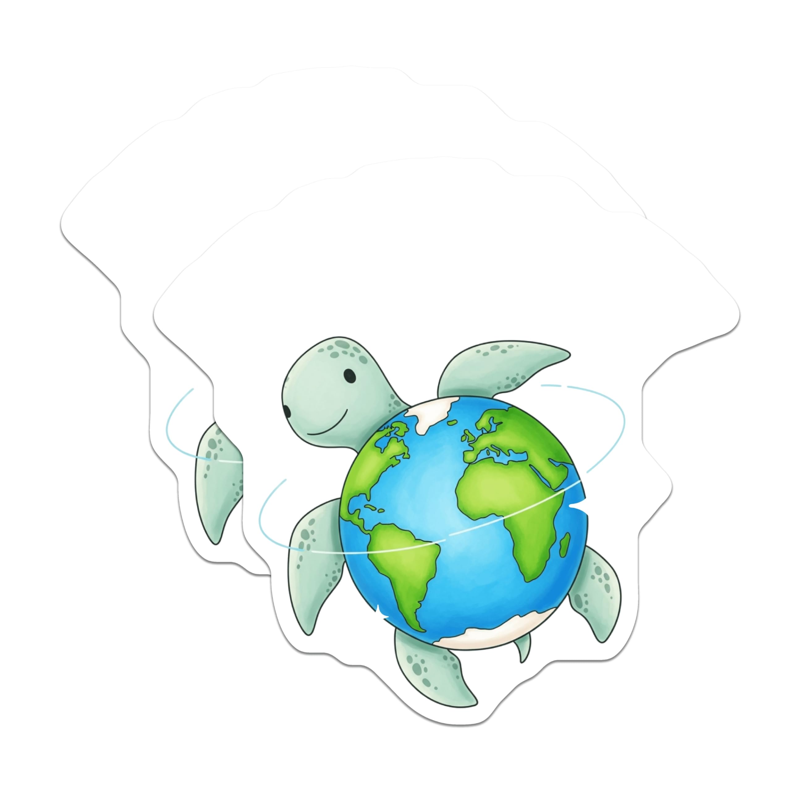 (2 Pack) Earth Turtle Magnets - Global Planet Protector Decor - Environmental Awareness Sea Life Refrigerator Art - 5 Inches On Longest Side - Thick Durable Magnet - Made in USA - MAG21172