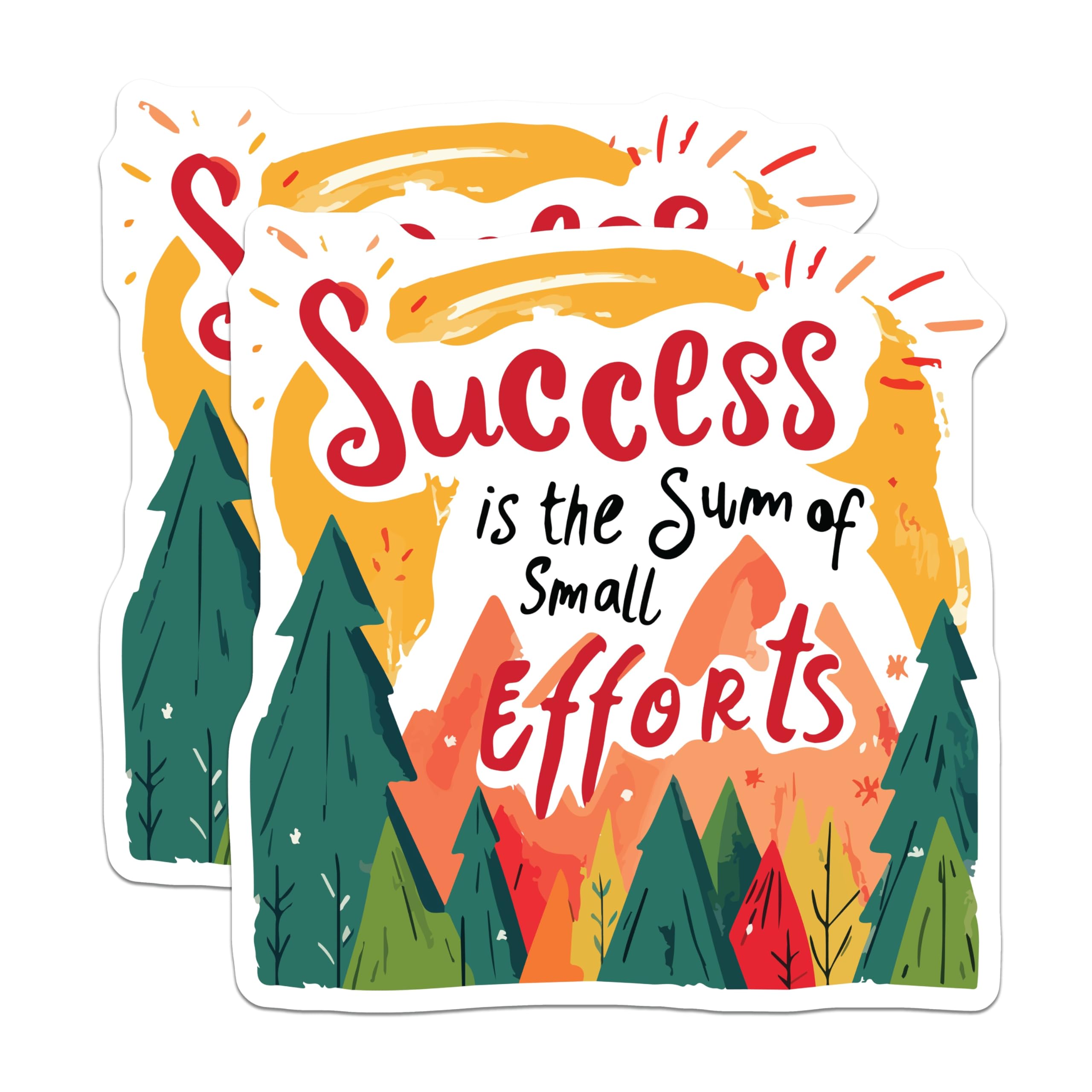 (2 Pack) Success is Small Efforts Magnets - Daily Inspirational Quote - Growth Mindset Fridge Art - 5 Inches On Longest Side - Thick Durable Magnet - Made in USA - MAG19985