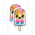 (2 Pack) Kawaii Popsicle Magnets - Rainbow Fridge Decor - Cute Summer Treats - 5 Inches On Longest Side - Thick Durable Magnet - Made in USA - MAG38528