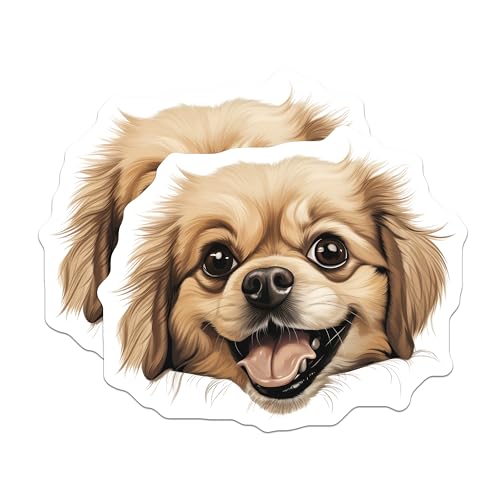 (2 Pack) Adorable Puppy Fridge Dec Magnet - Animal Lover Car Decal - 5" On Longest Side - Sticks to Smooth Flat Surfaces - Made in USA - MAG10326
