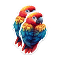 (2 Pack) Macaw Parrot Magnets - Vibrant Tropical Bird Decor - Colorful Fridge Locker Art - 5 Inches On Longest Side - Thick Durable Magnet - Made in USA - MAG29200