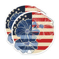 (2 Pack) Patriotic Flower Stickers - American Flag Flower Decal - 5" On Longest Side - Sticks to Smooth Flat Surfaces - Made in USA - BMCS8978 - BMCS8978