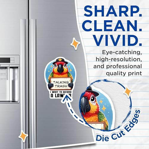 (2 Pack) Talking Trash Magnets - Funny Parrot Magnets - Lawyer Quotes - 5" On Longest Side - for Cars, Fridges, Toolboxes - Made in USA - MAG3730