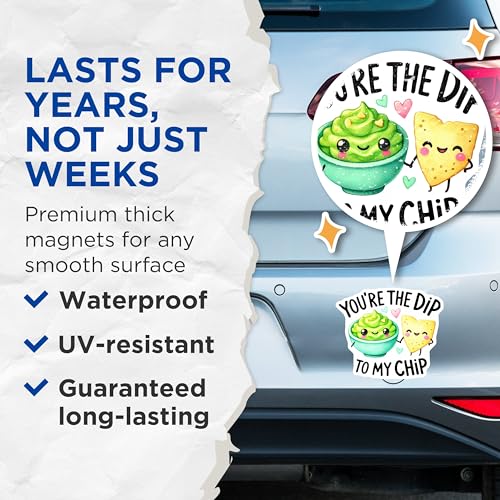 (2 Pack) Funny Food Magnets - Cute Snack Magnets - Kawaii Fridge Magnets - 5" On Longest Side - for Cars, Refrigerators, Toolboxes, Lockers - Made in USA BMCS3441