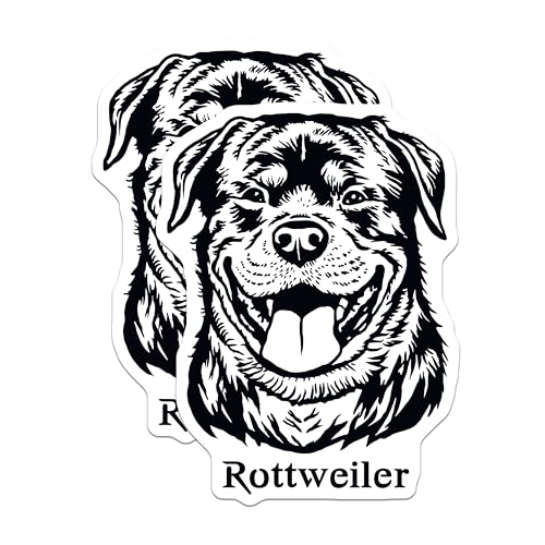 (2 Pack) Smiling Rottweiler Face Magnets - Dog Lover - Pet Enthusiast Refrigerator Magnets - 5" On Longest Side - for Cars, Fridges, Toolboxes - Made in USA - MAG4020