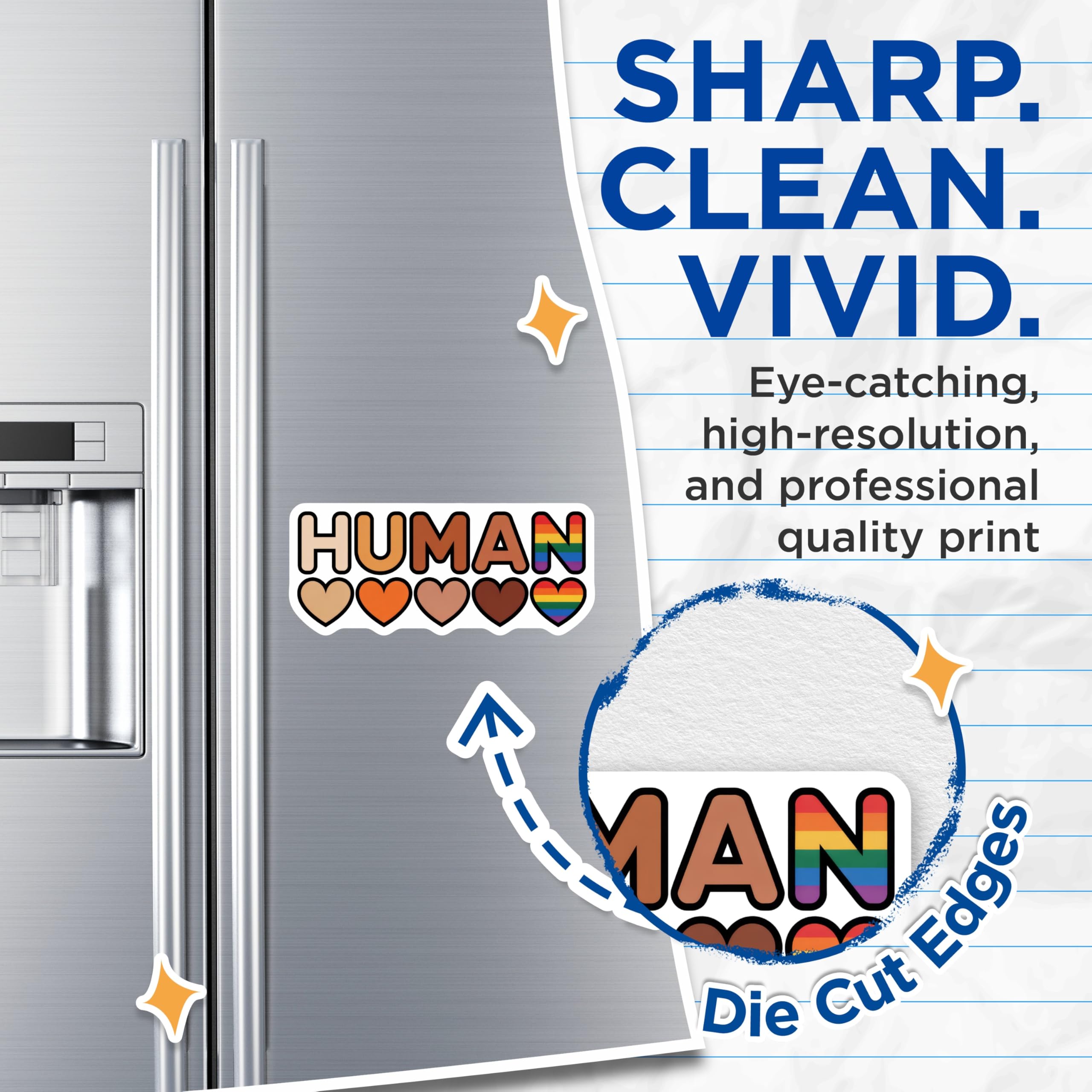 (2 Pack) Human Rights Magnets - Diversity and Inclusion - Equality Symbol - 5" On Longest Side - Premium Magnet - for Cars, Refrigerators, Toolboxes, Lockers - Made in USA - MAG15271