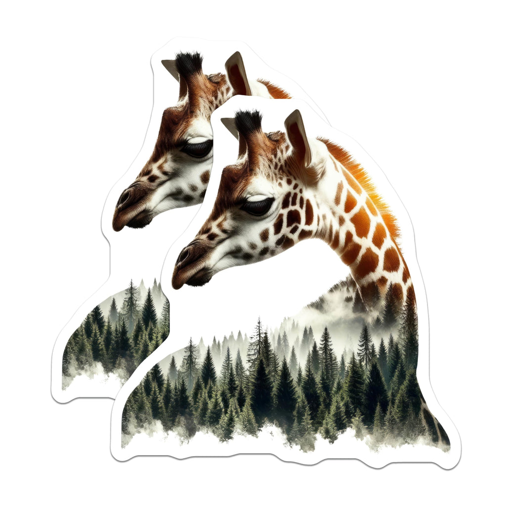 (2 Pack) Giraffe Magnets - Forest Scene Decor - Animal Lover Refrigerator Magnets - 5" On Longest Side - Premium Magnet - for Cars, Refrigerators, Toolboxes, Lockers - Made in USA - MAG14910