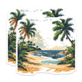 (2 Pack) Tropical Beach Magnets - Palm Tree Ocean Wave Decor - Summer Vacation Souvenirs - 5 Inches On Longest Side - Thick Durable Magnet - Made in USA - MAG25320