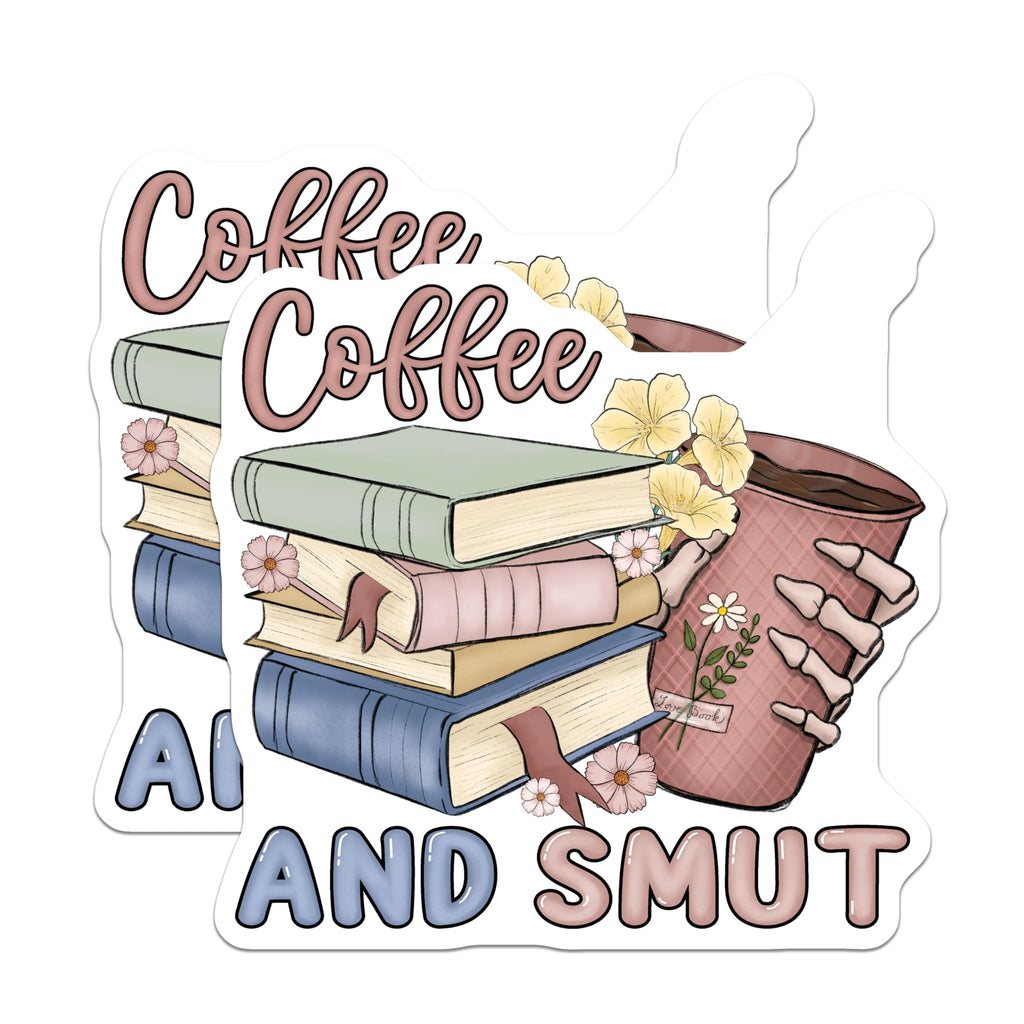 (2 Pack) Coffee and Smut Magnets - Book Lover - Reader Obsessed Gift - 5" On Longest Side - Premium Magnet - for Cars, Refrigerators, Toolboxes, Lockers - Made in USA - MAG14160