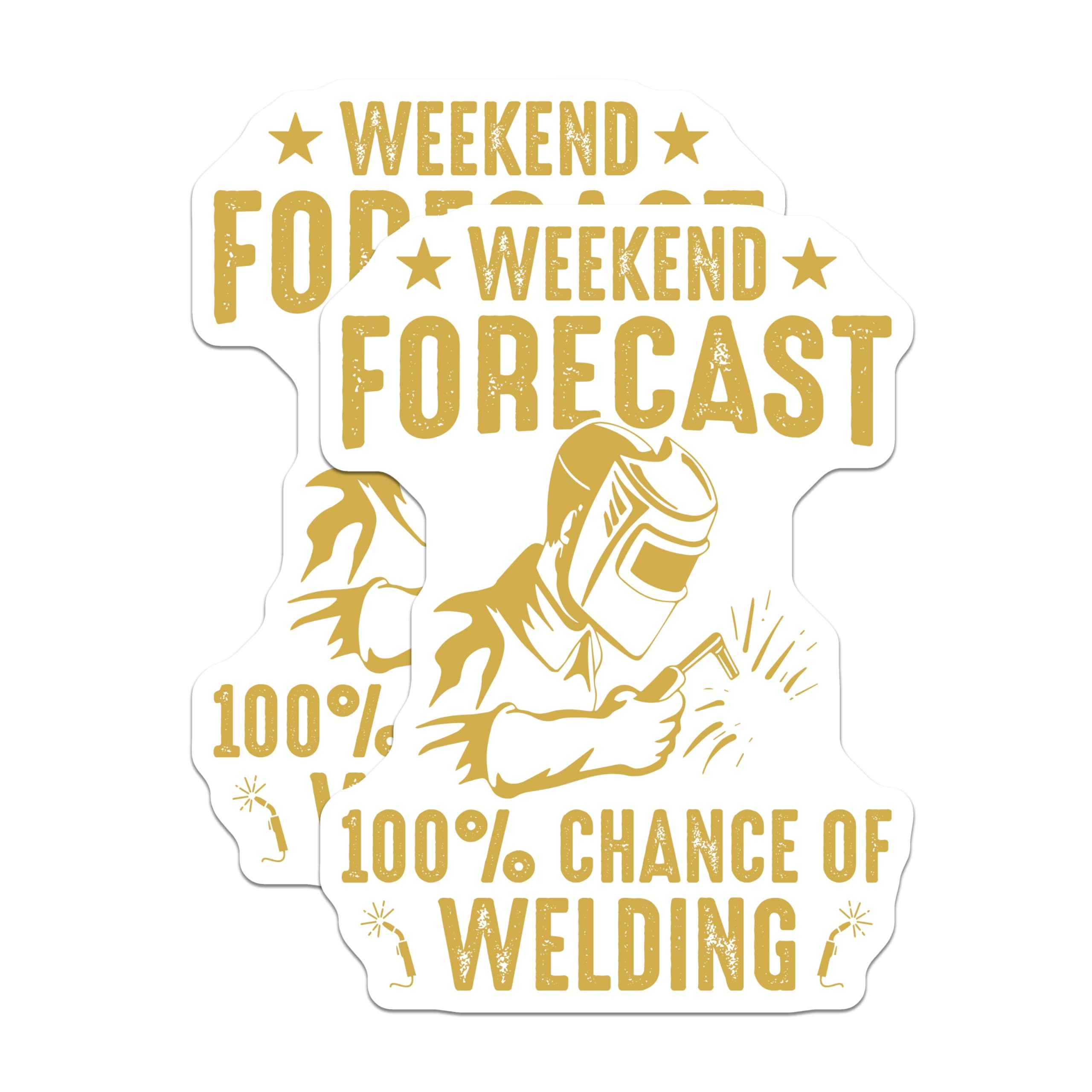 (2 Pack) Welding Magnets - Weekend Forecast Welding - Welder Art Gift - 5" On Longest Side - Premium Magnet - for Cars, Refrigerators, Toolboxes, Lockers - Made in USA - MAG17778