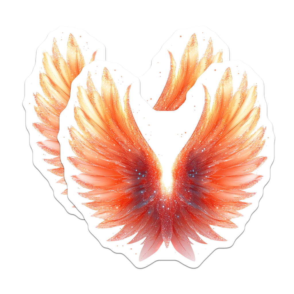 (2 Pack) Fiery Angel Wings Magnets - Celestial Phoenix Decor - Mystical Spiritual Art - 5 Inches On Longest Side - Thick Durable Magnet - Made in USA - MAG29726