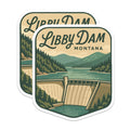 (2 Pack) Libby Dam Montana Magnets - Montana Travel Souvenir - Pacific Northwest Scenery - Scenic Lake Landscape Decor - 5 Inches On Longest Side - Thick Durable Magnet - Made in USA - MAG19856