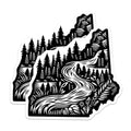 (2 Pack) New Hampshire Magnets - NH State Outline Art - Mountain River Forest Decor - Wilderness Landscape Scene - 5 Inches On Longest Side - Thick Durable Magnet - Made in USA - MAG21986