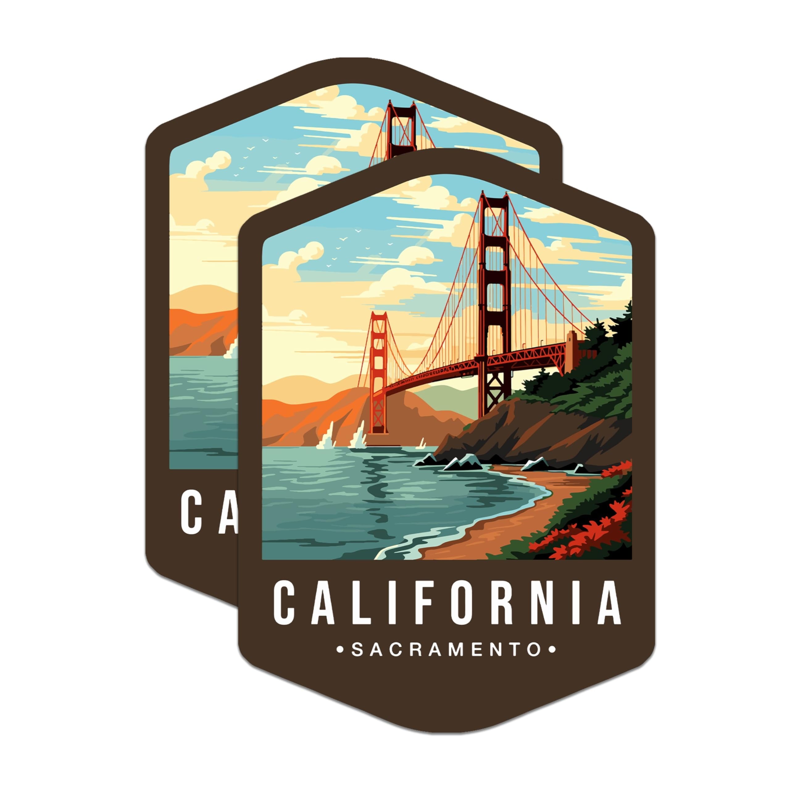 (2 Pack) California State and Capitol Magnets - CA State Magnet - Choose from 50 States - 5" On Longest Side - Premium Magnet - for Cars, Refrigerators, Toolboxes, Lockers - Made in USA - MAG1461