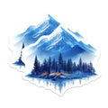(2 Pack) Mountain Landscape Magnets - Pine Forest Scene - Refrigerator Decor Outdoor Adventure - 5 Inches On Longest Side - Thick Durable Magnet - Made in USA - MAG27956