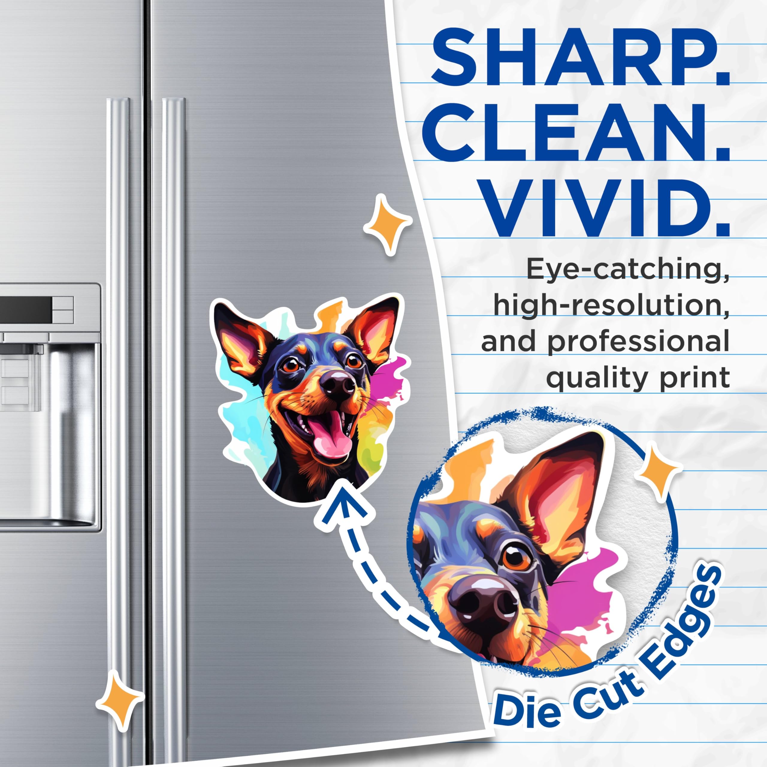 (2 Pack) Miniature Pinscher Dog Breed Magnets - 5 Inches On Longest Side - Choose from Over 100 Dog Breeds - for Cars, Refrigerators, Toolboxes - Made in USA - MAG1901