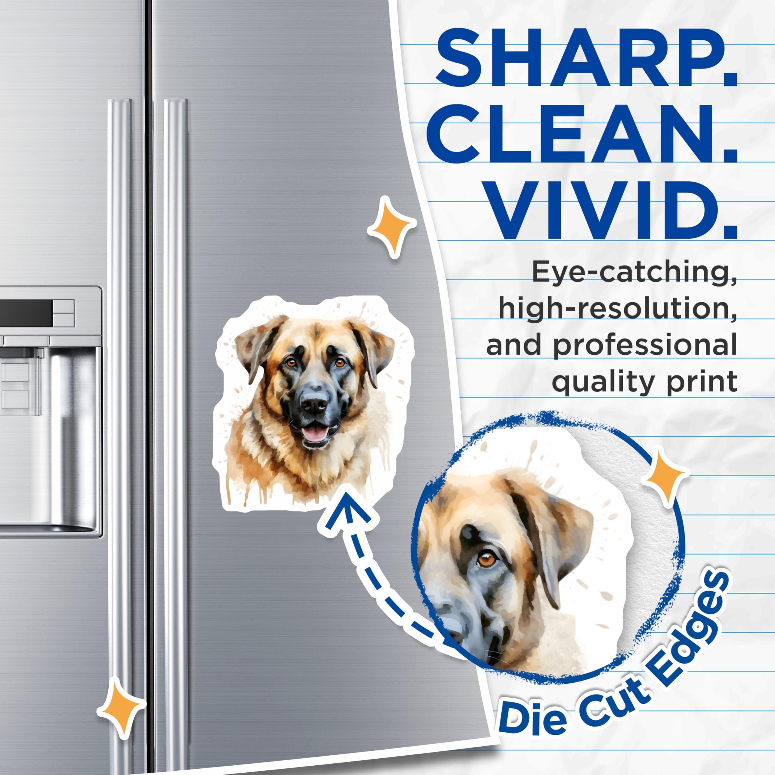 (2 Pack) German Shepherd Magnets - Watercolor Dog Art - Pet Parent Home Decor - 5 Inches On Longest Side - Thick Durable Magnet - Made in USA - MAG27330