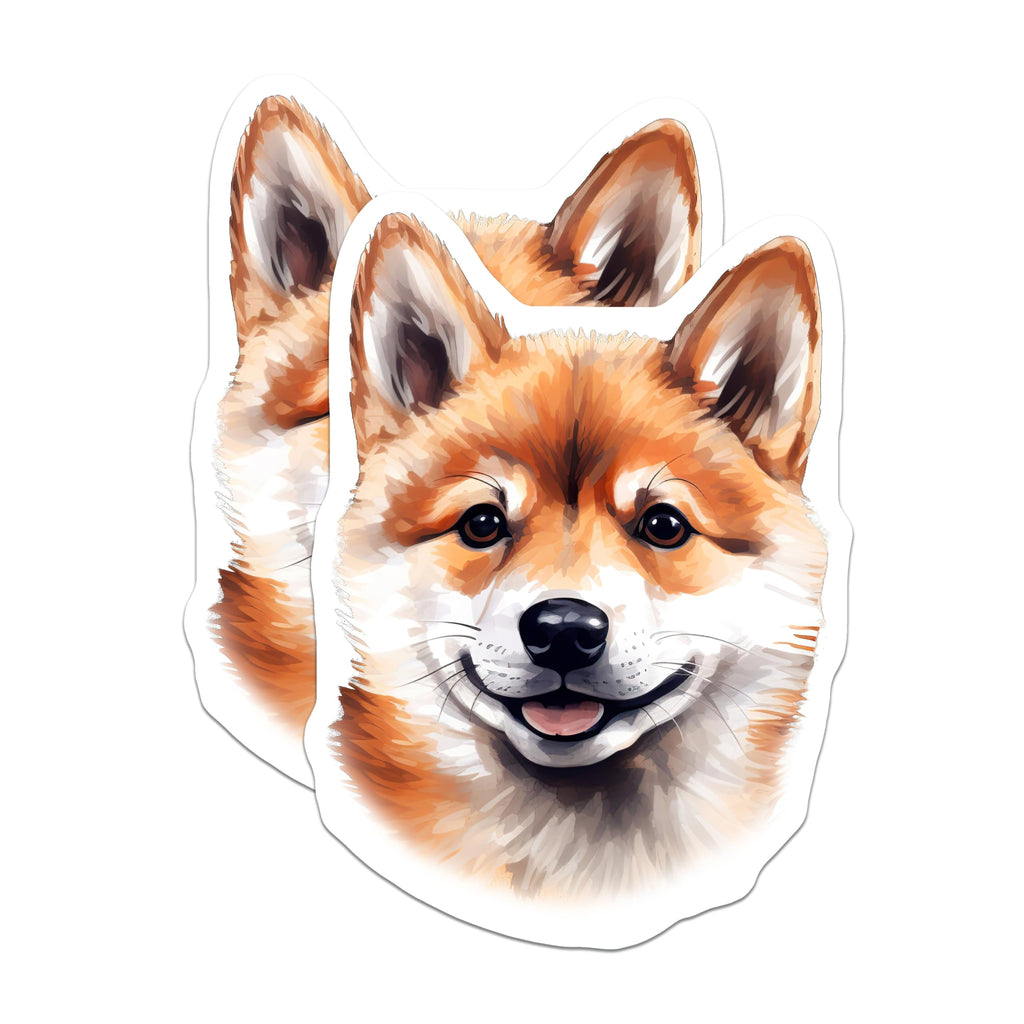 (2 Pack) Shiba Inu Magnets - Cute Dog Lover Decor - Smiling Pet Refrigerator Accessories - Japanese Breed Art - 5 Inches On Longest Side - Thick Durable Magnet - Made in USA - MAG29459