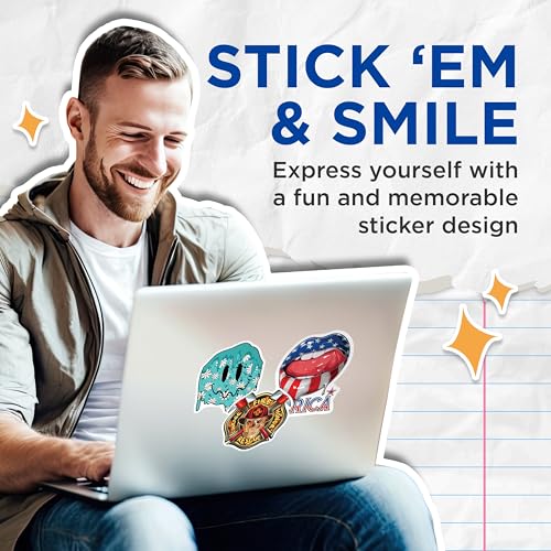 (2 Pack) Happy Face Stickers - Floral Smiley Face - Dripping Smile Sticker - 5" On Longest Side - Sticks to Smooth Flat Surfaces - Made in USA - BMCS6238