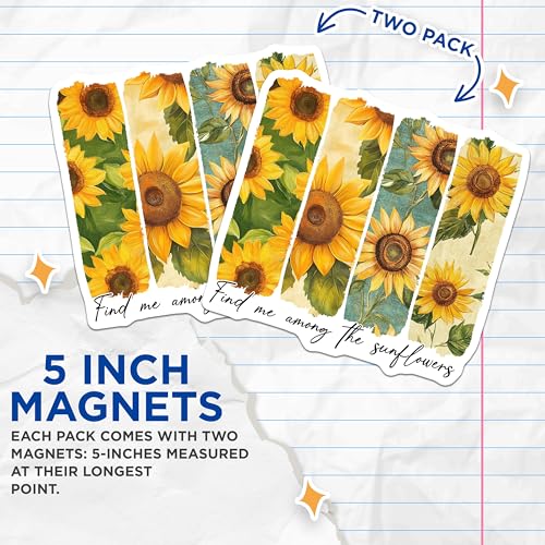 (2 Pack) Botanical Decor Magnet - 5" On Longest Side - Sticks to Smooth Flat Surfaces - Made in USA - MAG9452
