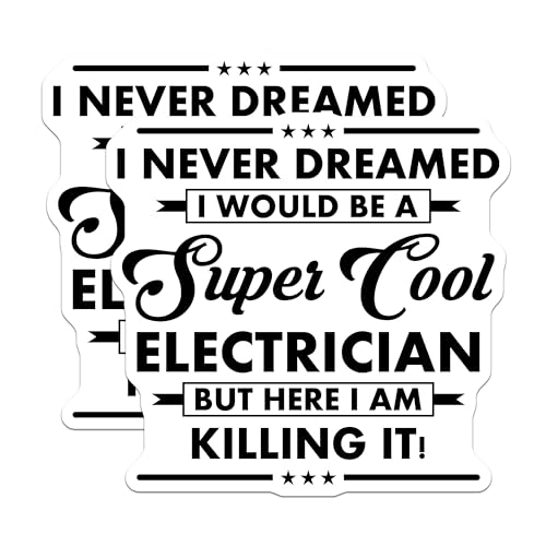 (2 Pack) Cool Electrician Stickers - Funny Electrician Quote - Humor Electrician Inspired - 5" On Longest Side - Sticks to Smooth Flat Surfaces - Made in USA - BMCS6047