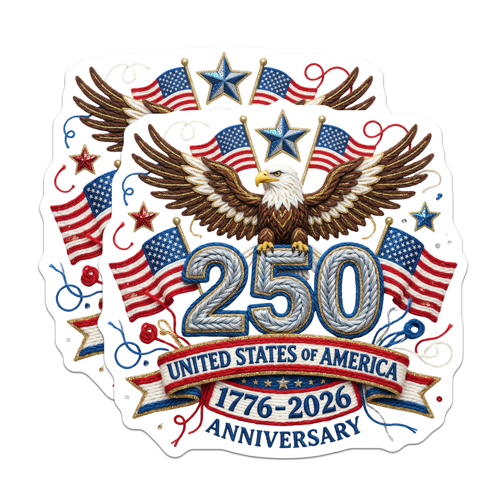 (2 Pack) United States 250th Anniversary Magnets - Patriotic Americana Decor - American History Keepsake - 5 Inches On Longest Side - Thick Durable Magnet - Made in USA - MAG39329