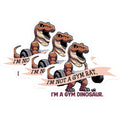 (3 Pack) Gym Dinosaur Decals - Funny Fitness - Gym Rat - Workout Motivation - Laptop Decals - 3 Inches On Longest Side - Easy Peel & Apply - Made in USA - 3MCS4725