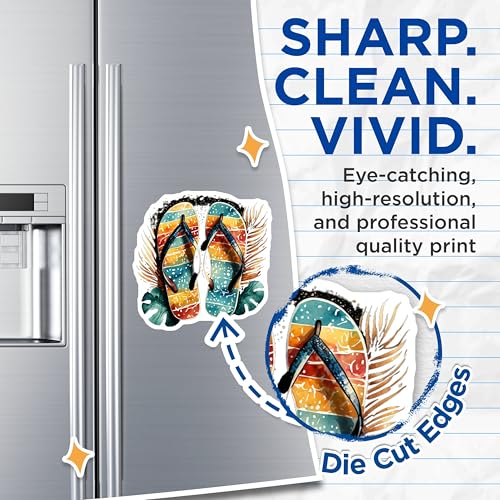 (2 Pack) Beach Flip Flops Magnets Magnets - Tropical Sandals Magnet - Summer Vibes Decoration - 5" On Longest Side - Made in USA - Sticks to Refrigerators & Metal Surfaces - MAG9324