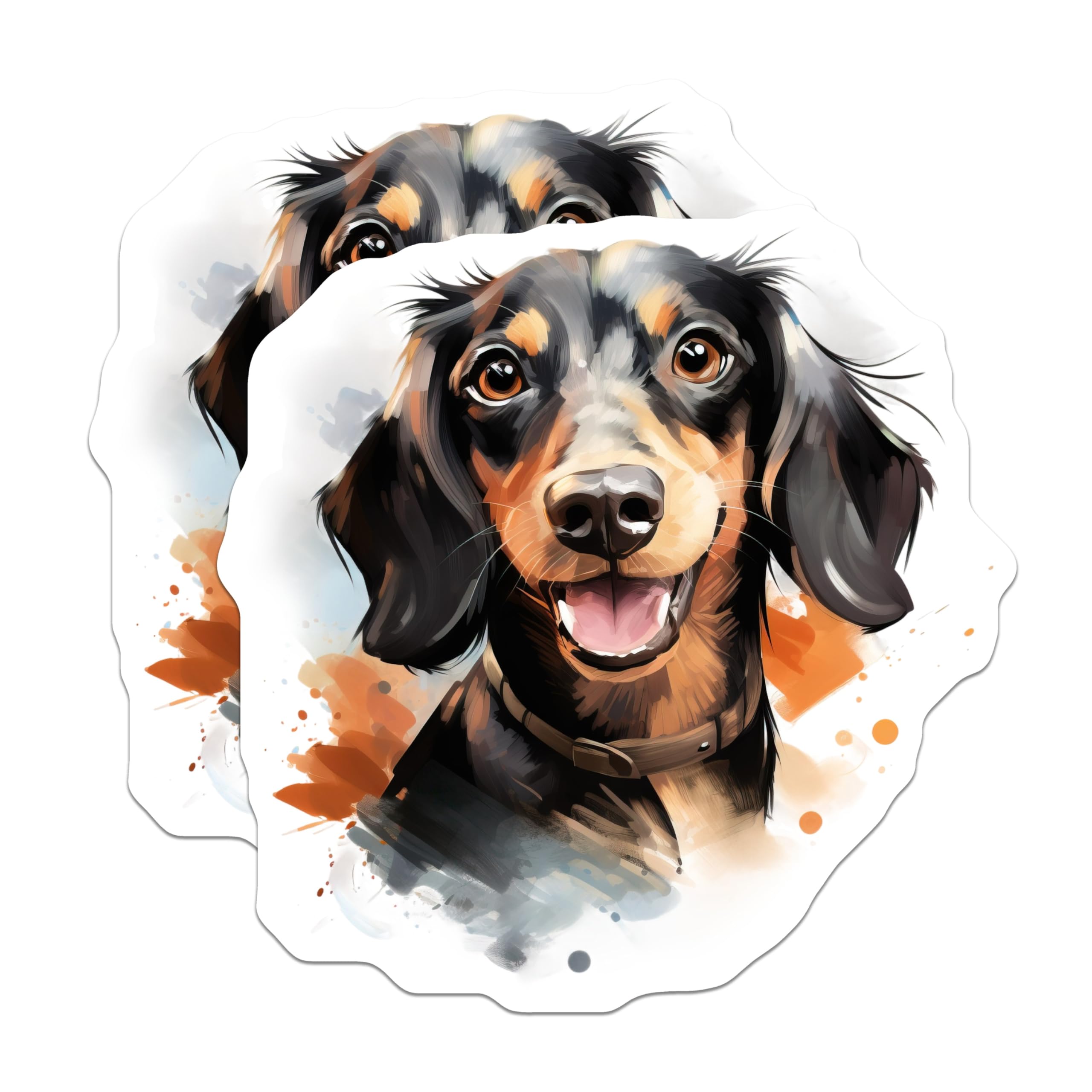 (2 Pack) Dachshund Magnets - Wiener Dog Decor - Happy Doxie Art for Pet Lover - 5 Inches On Longest Side - Thick Durable Magnet - Made in USA - MAG29299