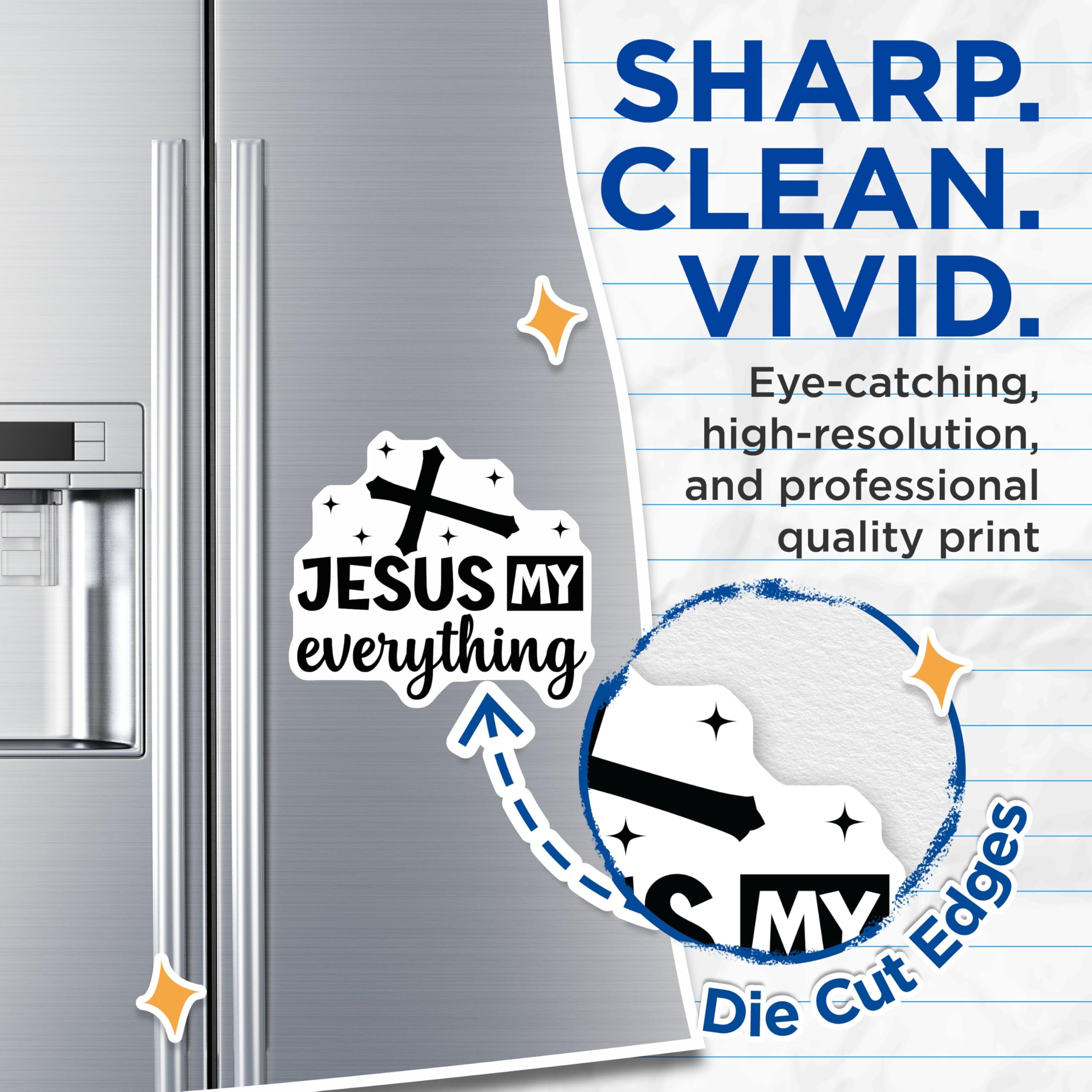 (2 Pack) Jesus My Everything Magnets - Christian Faith Decor - Inspirational Religious Gifts for Believers - 5 Inches On Longest Side - Thick Durable Magnet - Made in USA - MAG27485