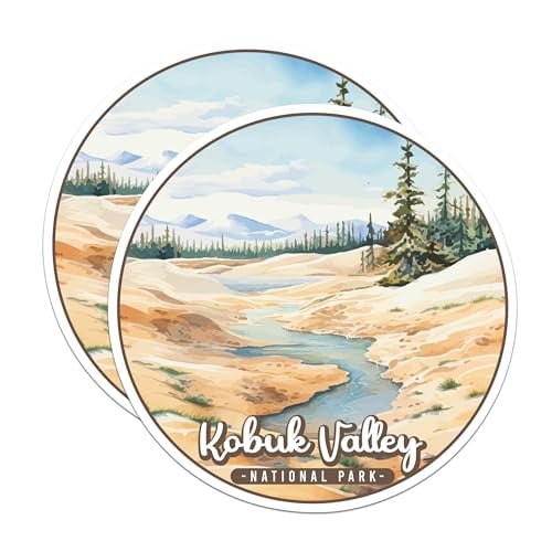 (2 Pack) Kobuk Valley National Park Bumper Magnet - US National Park - Choose from 63 Parks - 5" On Longest Side - Decal for Car Bumper, Laptop, Water Bottle, Wall, and Window - MAG1592