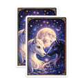 (2 Pack) Celestial Wolf Stickers - Mystical Moon Art - Fantasy Animals Stickers- 5" On Longest Side - Sticks to Smooth Flat Surfaces - Made in USA - BMCS16121