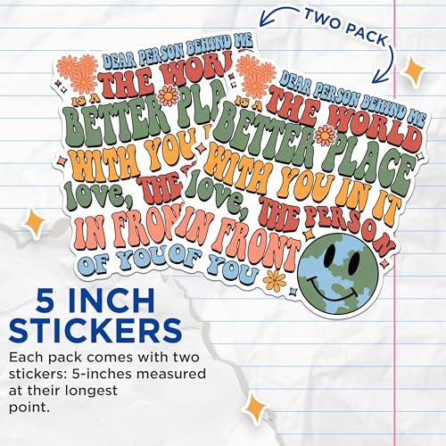 (2 Pack) Encouraging Retro Stickers - Motivational Stickers for Laptop - Positive Message Stickers - 5" On Longest Side - Sticks to Any Smooth Flat Surface - Made in USA - BMCS3043