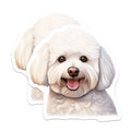 (2 Pack) Bichon Frise Dog Magnets - White Fluffy Puppy Lover Decor - Pet Parent Refrigerator Art - 5 Inches On Longest Side - Thick Durable Magnet - Made in USA - MAG27701