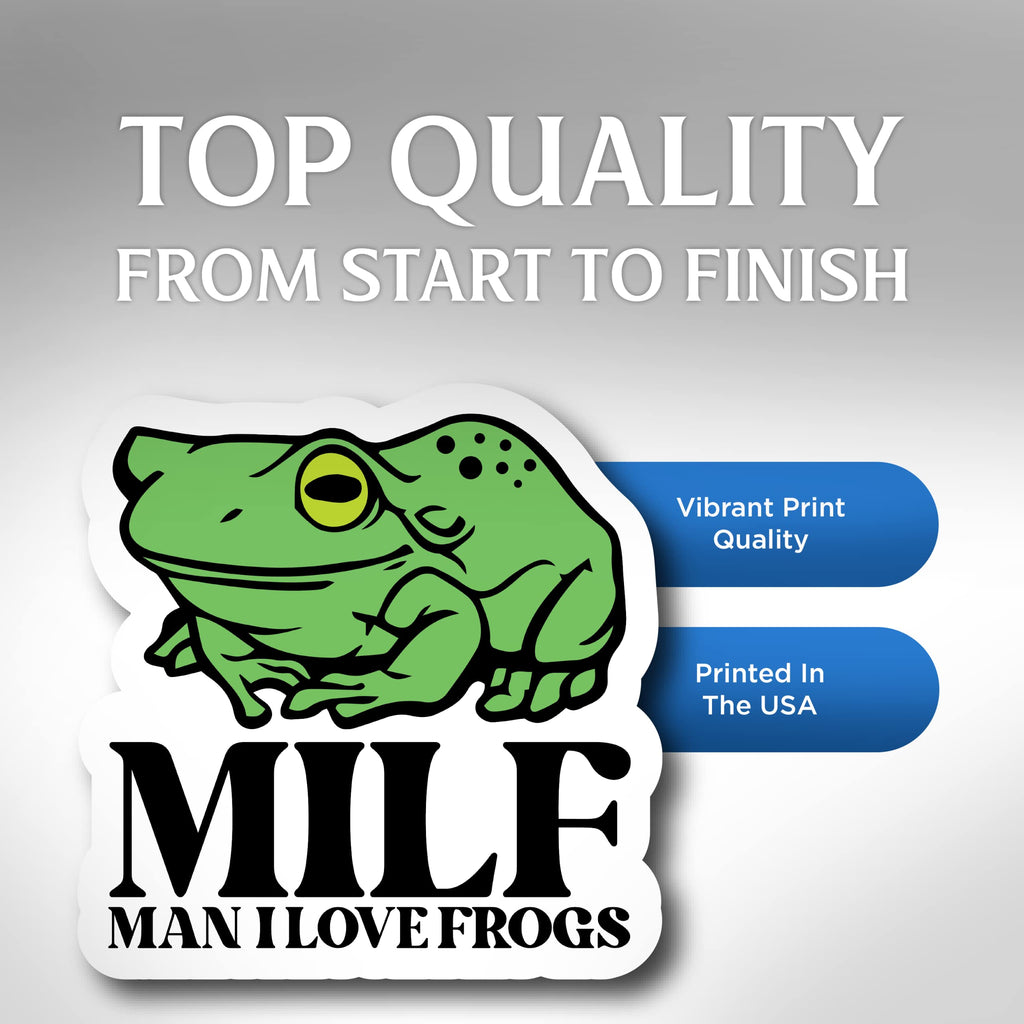 (3 Pack) Man I Love Frogs - Funny Frog Lover Bumper Sticker - 4x4 inch Vinyl Sticker - Printed in USA