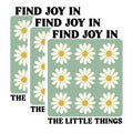 (3 Pack) Daisy Flower Decals - Floral Pattern Stickers - Find Joy Laptop Decals - 3 Inches On Longest Side - Easy Peel & Apply - Made in USA - 3MCS2636