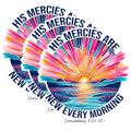 (3 Pack) His Mercies are New Decals - Christian Laptop Decal - Religious Verse Decal - 3 Inches On Longest Side - Easy Peel & Apply - Made in USA - 3MCS1620