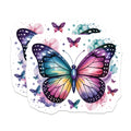 (2 Pack) Vibrant Watercolor Butterfly Magnets - Iridescent Rainbow Fridge Decor - Whimsical Nature Accent Magnets - 5 Inches On Longest Side - Thick Durable Magnet - Made in USA - MAG39843