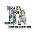 (2 Pack) Teaching Assistant Magnets - Floral TA Design - Educator Appreciation Magnet - 5" On Longest Side - Premium Magnet - for Cars, Refrigerators, Toolboxes, Lockers - Made in USA - MAG14382