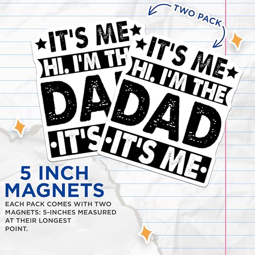 (2 Pack) Dad Fixer of All Things Magnets - Father's Day for Dad - Funny Dad Quote Magnets - Dad Joke Magnets - 5" On Longest Side - for Cars, Fridges, Toolboxes - Made in USA - MAG4111