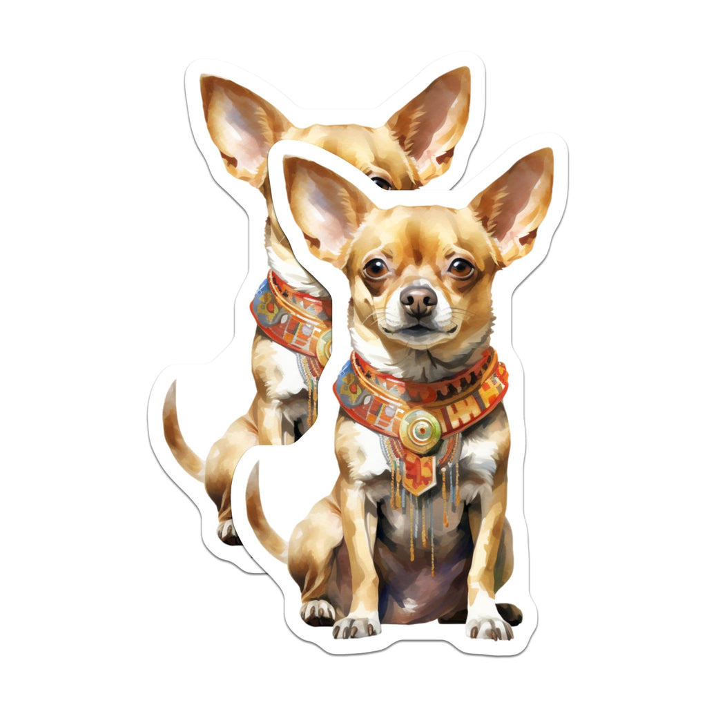 (2 Pack) Pharaoh Chihuahua Magnets - Egyptian Dog Art - Bohemian Pet Fridge Decals - Unique Dog Lover Accessory - 5 Inches On Longest Side - Thick Durable Magnet - Made in USA - MAG25477