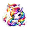 (2 Pack) Adorable Rainbow Unicorn Magnets - Whimsical Fantasy Fridge Decoration - Kawaii Kids Room Locker Accessory Art - 5 Inches On Longest Side - Thick Durable Magnet - Made in USA - MAG37355