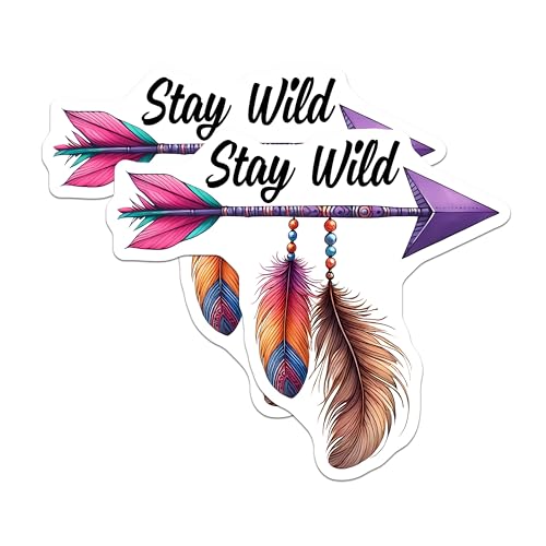 (2 Pack) Stay Wild Arrow Magnets - 5" On Longest Side - for Cars, Fridges, Toolboxes - Made in USA - MAG7545