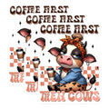 (3 Pack) Cow Lover Decals - Coffee First Then Cows - Animal Laptop Decal - 3 Inches On Longest Side - Easy Peel & Apply - Made in USA - 3MCS2562