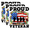 (3 Pack) Proud Veteran Decals - American Flag - Military Silhouette - 3 Inches On Longest Side - Easy Peel & Apply - Made in USA - 3MCS4477