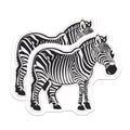 (2 Pack) Zebra Magnets - Safari Animal Decor - Black White Wildlife Art - 5 Inches On Longest Side - Thick Durable Magnet - Made in USA - MAG22044