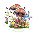(2 Pack) Colorful Mushroom Stickers - Psychedelic Nature Stickers - Trippy Art Stickers - 5" On Longest Side - Sticks to Smooth Flat Surfaces - Made in USA - BMCS4728