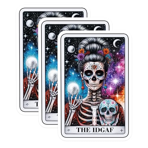(3 Pack) Sugar Skull Decals - Day of The Dead - Laptop Decal - 3 Inches On Longest Side - Easy Peel & Apply - Made in USA - 3MCS4210